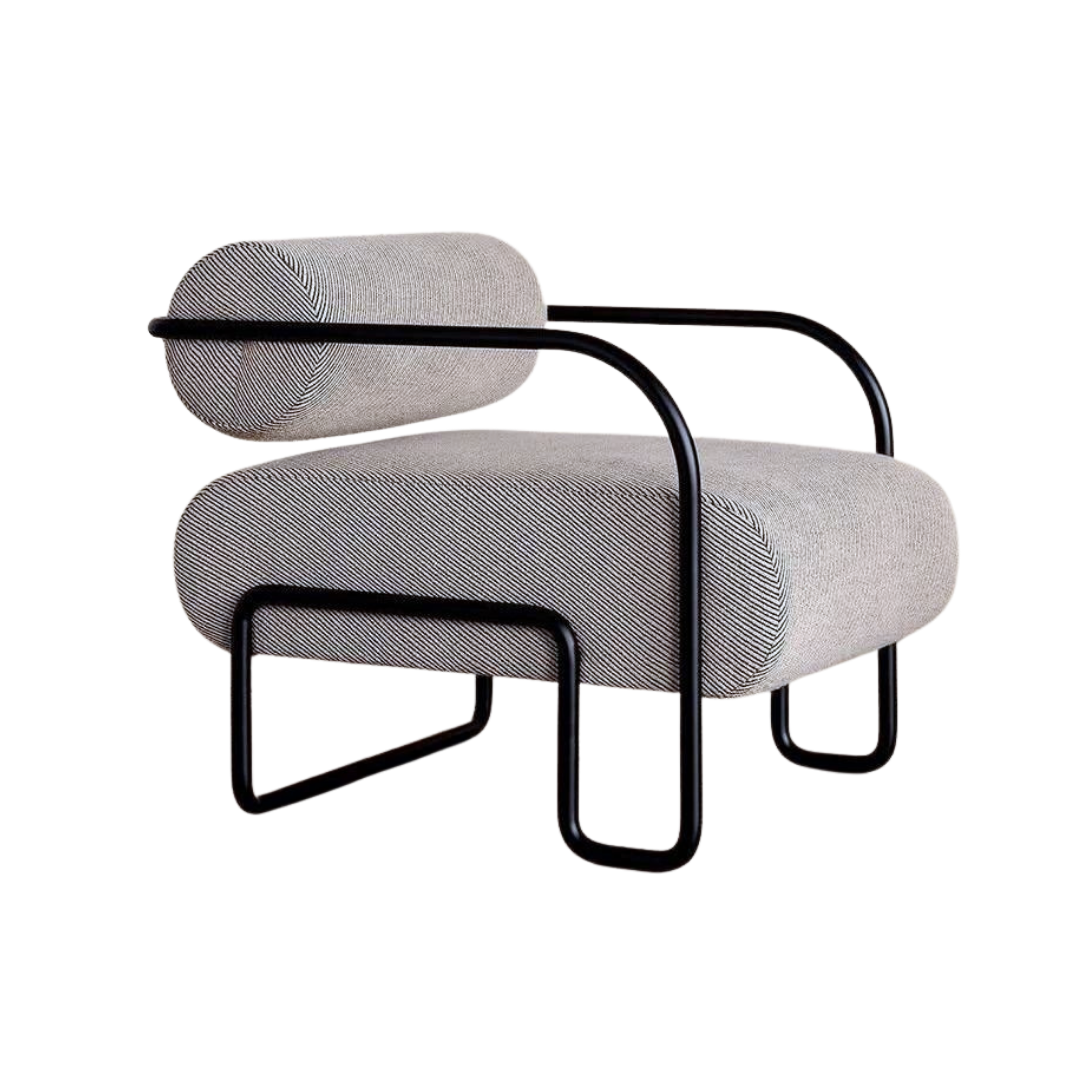 Arlo Modern Bouclé Loveseat with Matte Black Frame