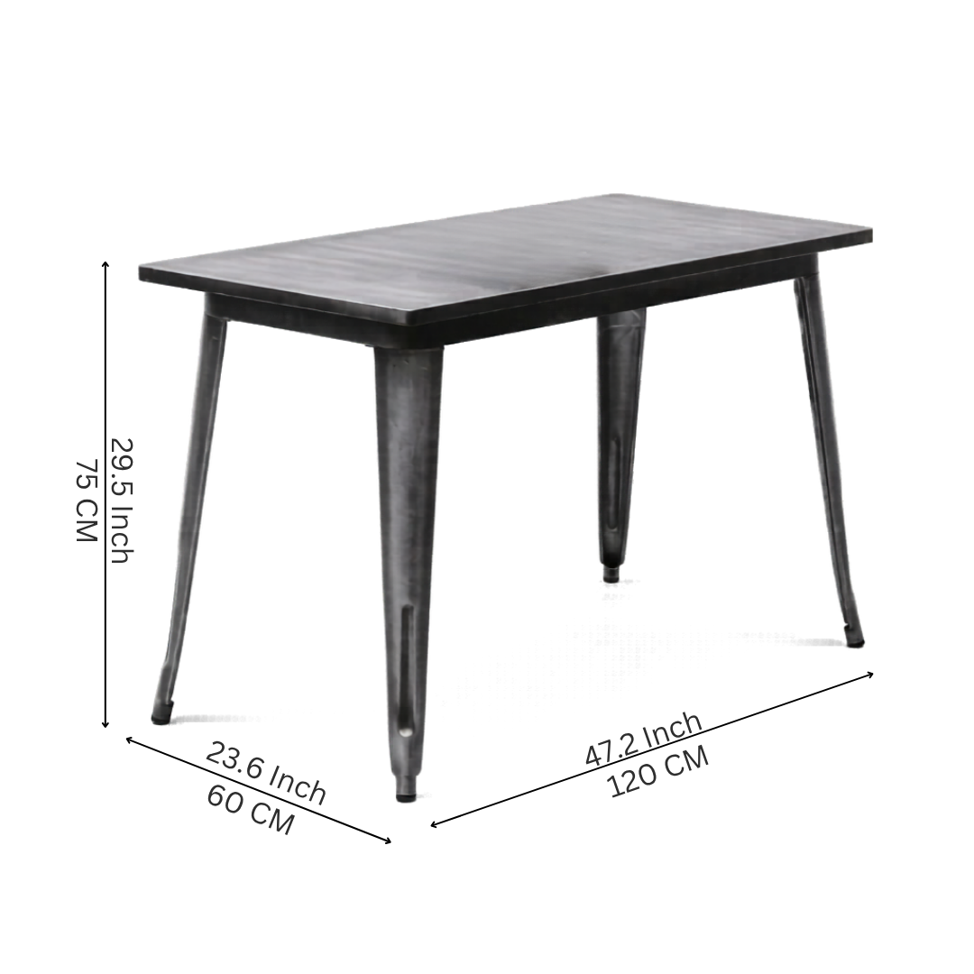 Industrial Gunmetal Bistro Dining TableIndustrial Gunmetal Bistro Dining Table
