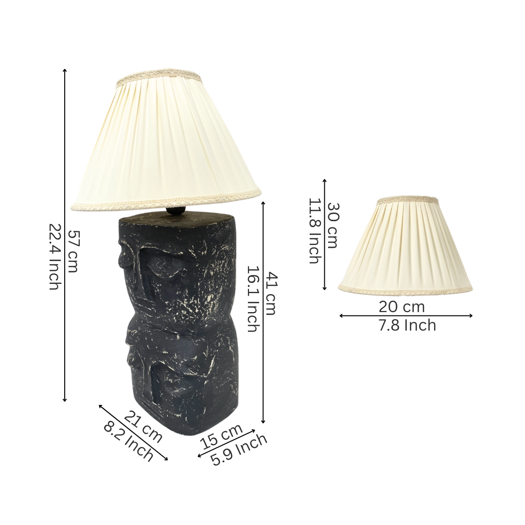 Dual Face Totem Sculptural Table Lamp