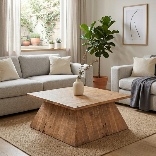 Square Wooden Pedestal Plinth Coffee Table