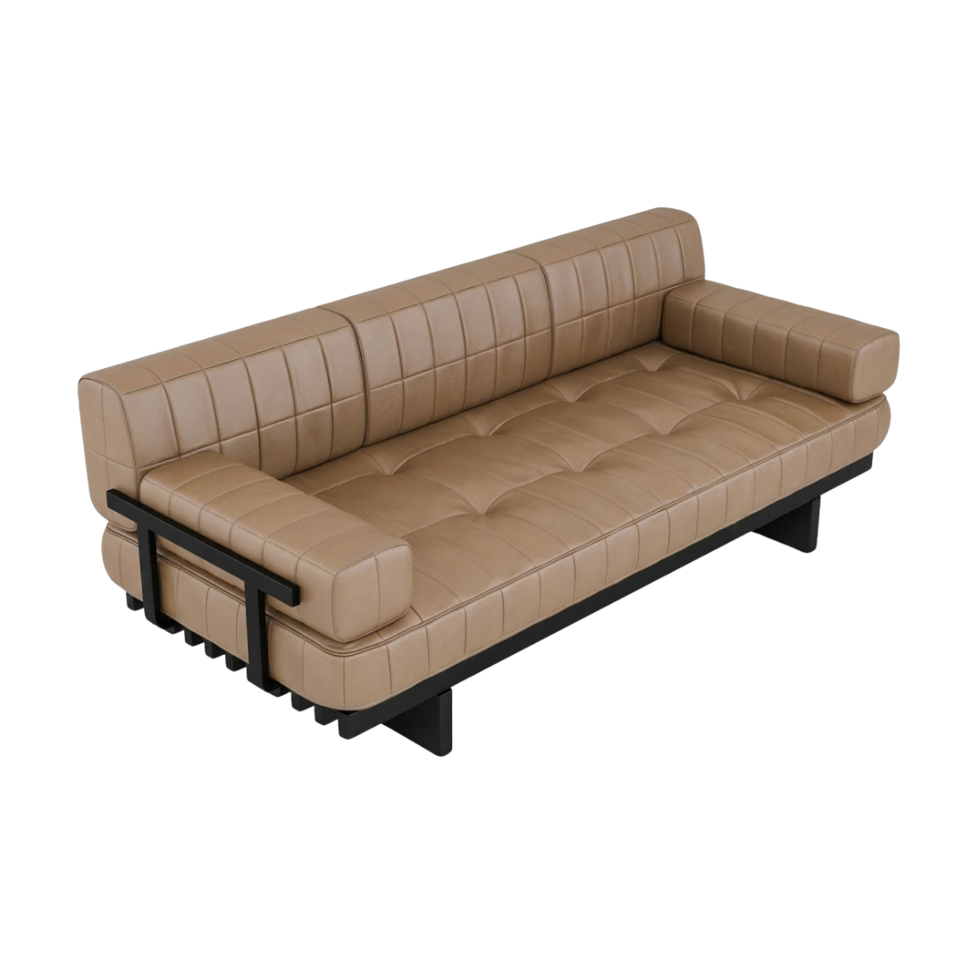 Bastion Industrial Tan Leather Sofa