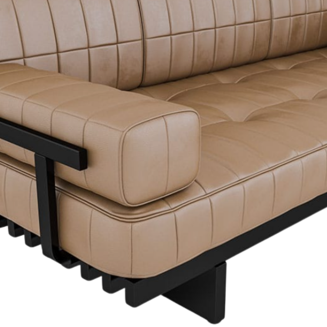 Bastion Industrial Tan Leather Sofa