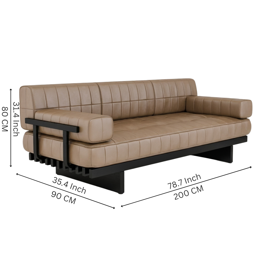 Bastion Industrial Tan Leather Sofa