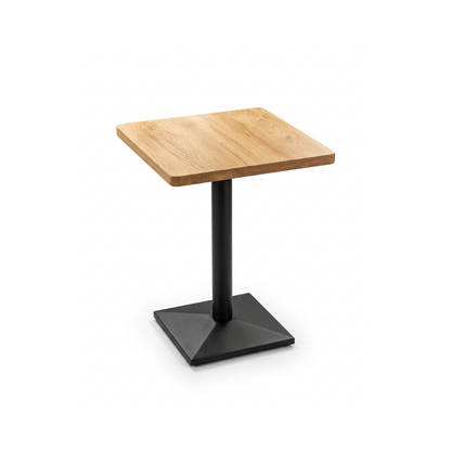 Square Oak Café Table with Pedestal Base