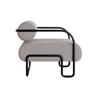 Arlo Modern Bouclé Loveseat with Matte Black Frame