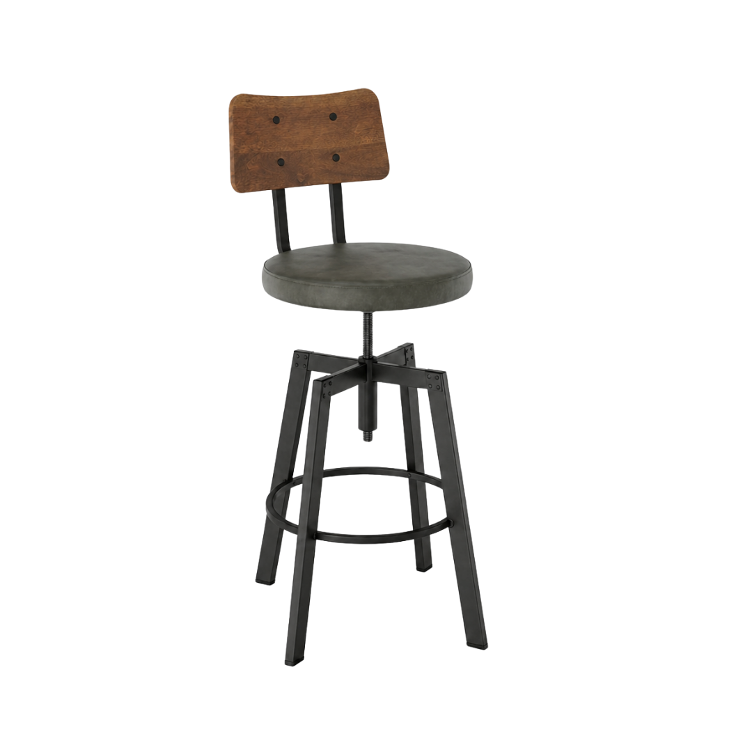 Modern Wooden Seat Adjustable Stool