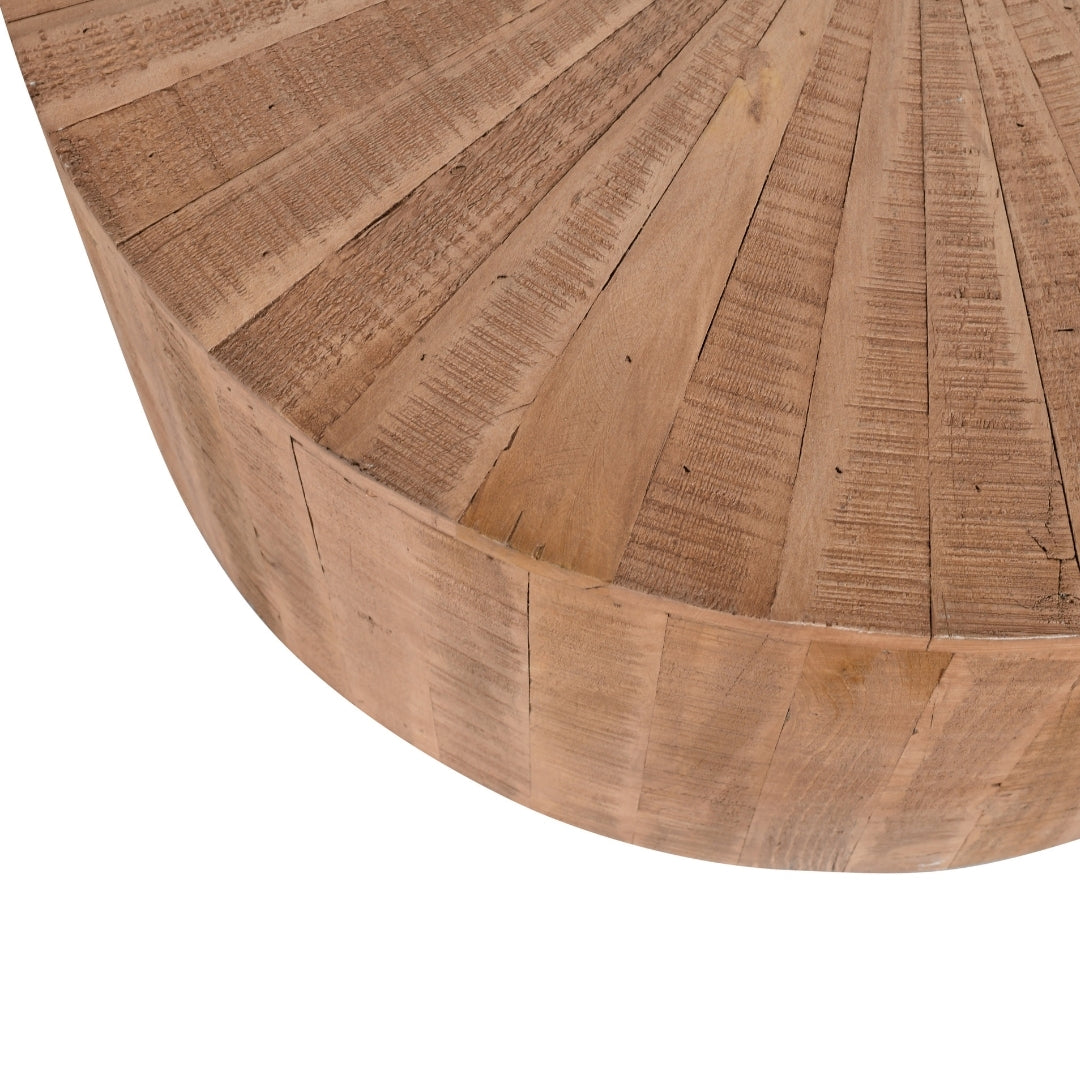 Rustic Wooden Drum Coffee Table