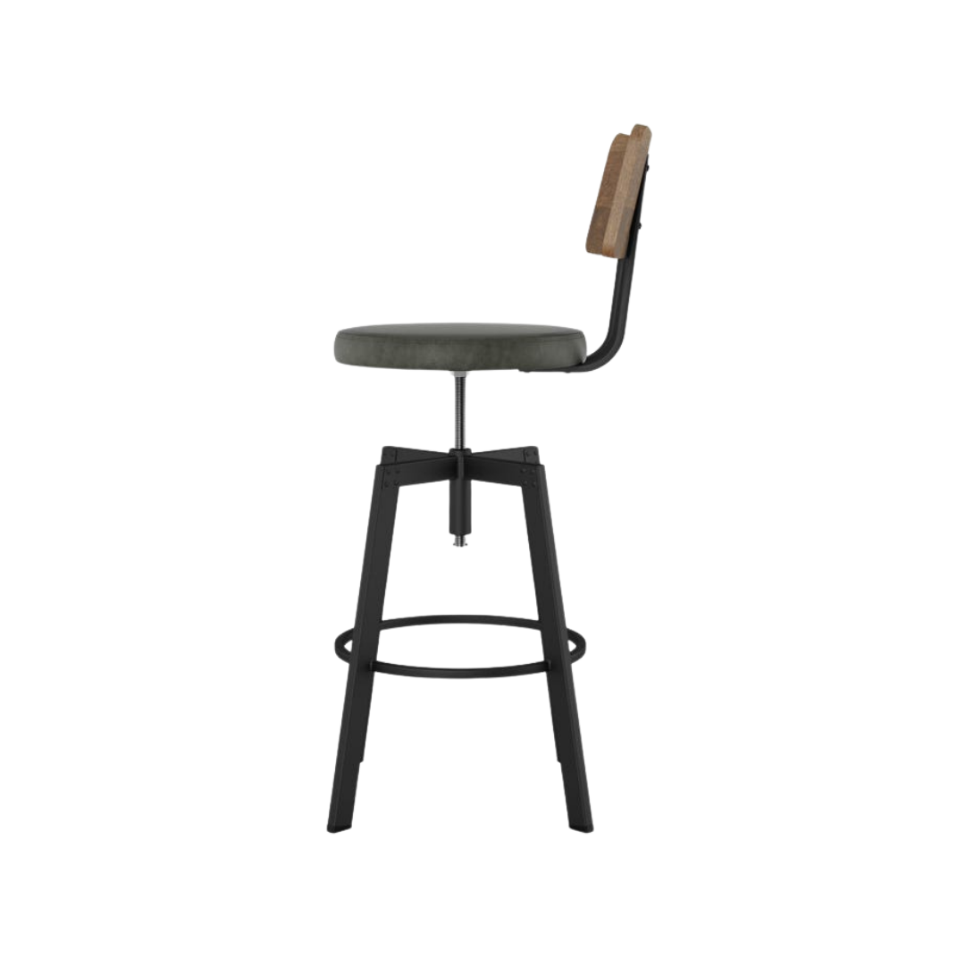 Modern Wooden Seat Adjustable Stool