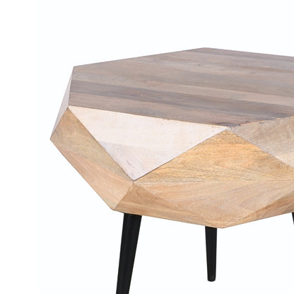 Faceted Geometric Wooden Nesting Table Set