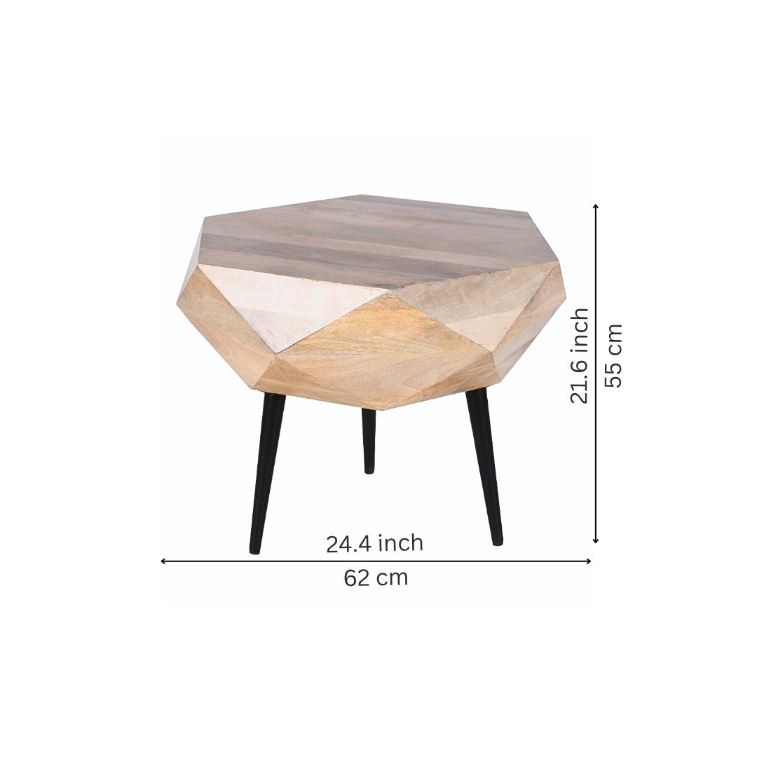 Faceted Geometric Wooden Nesting Table Set