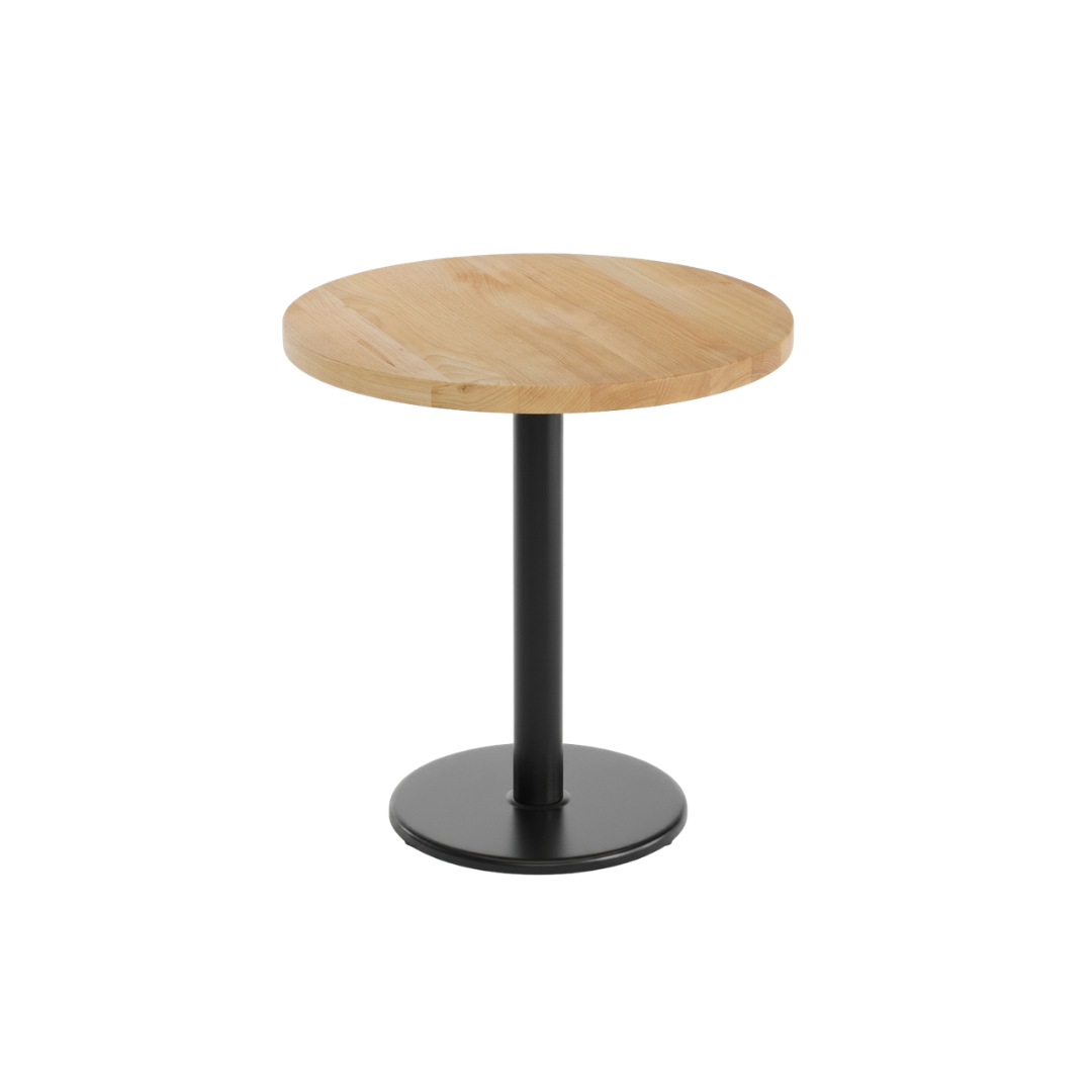 Minimalist Round Oak Café Table