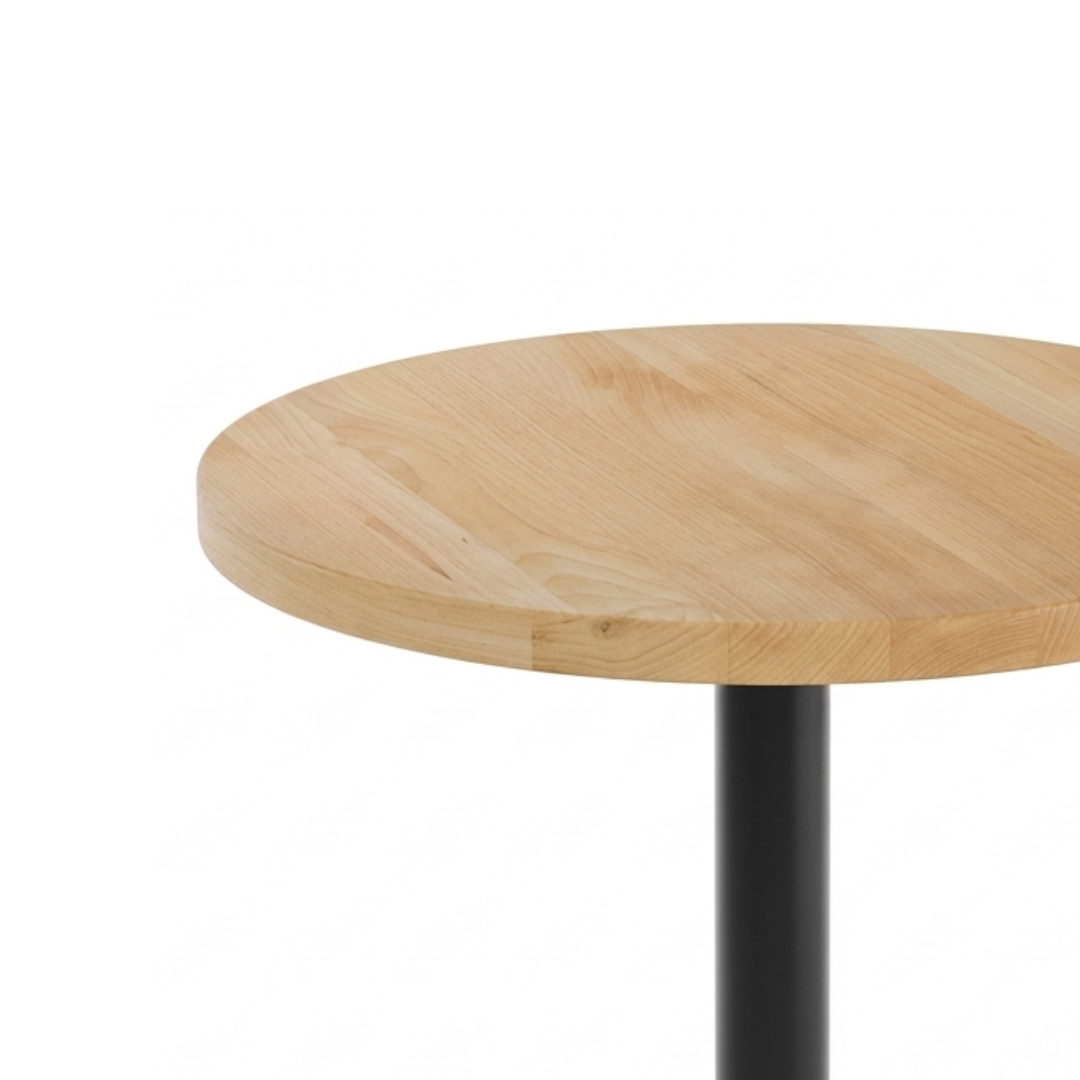 Minimalist Round Oak Café Table