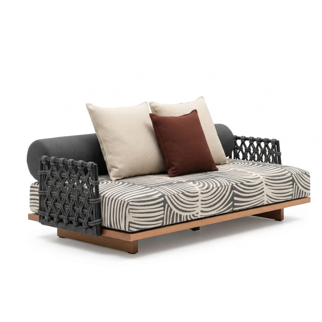Kayan Modern Braided Daybed with Solid Wood Base
