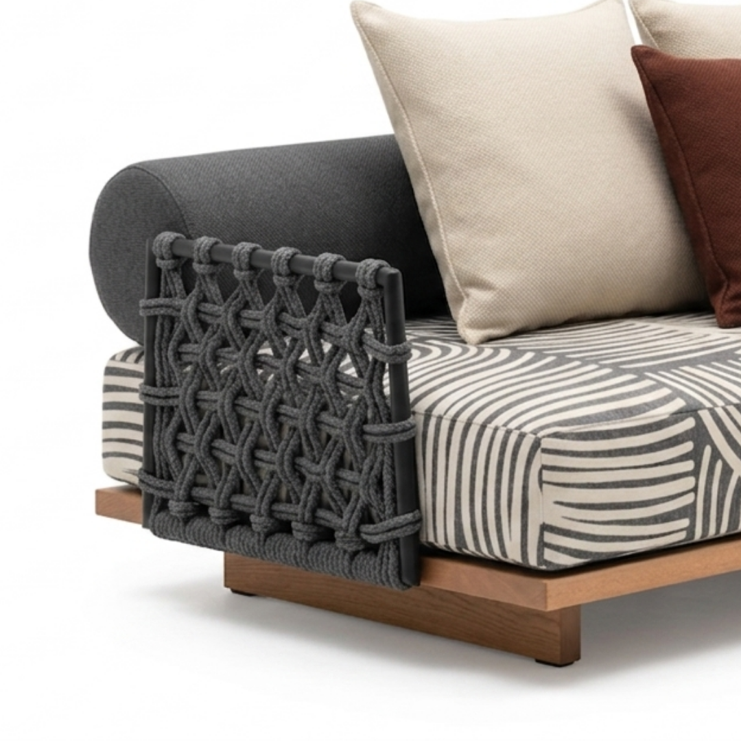 Kayan Modern Braided Daybed with Solid Wood Base