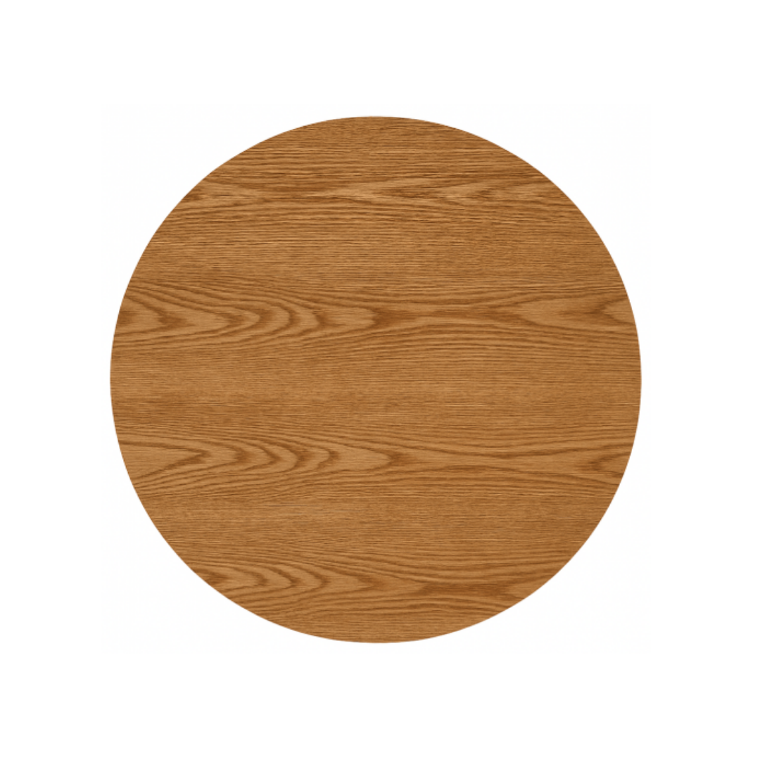 Retro Wooden Café Table with Ribbed Pedestal