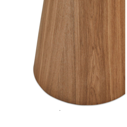 Retro Wooden Café Table with Ribbed Pedestal