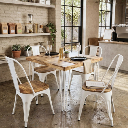 Rustic Live Edge Café Table with Star Base