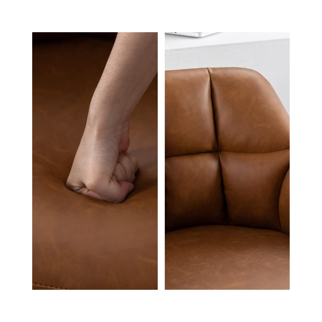 Brown Leather Modern Bar Chair