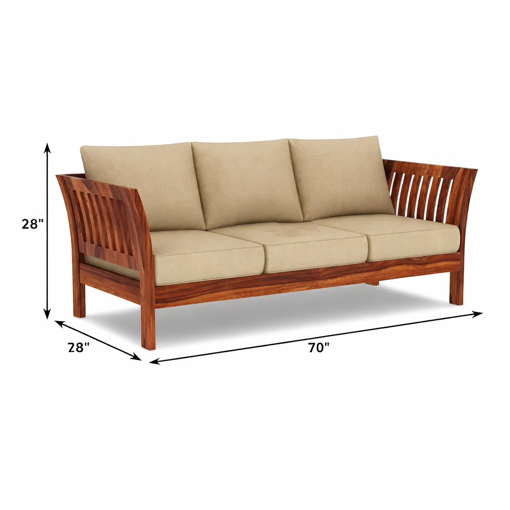Artisana Wooden Sofa Set in 3+1+1 Seating