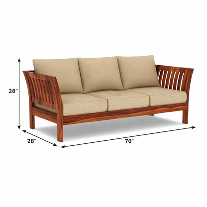 Artisana Wooden Sofa Set in 3+1+1 Seating
