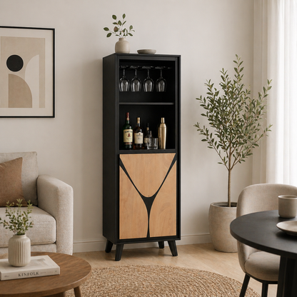 Solid Mango Wood Bar Counter Black