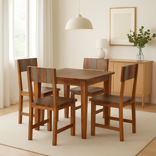 Reclaimed Style Dining Table With 4 Seater Chair