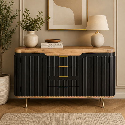 Industrial Range Sideboard With 4 Drawer & 2 Door