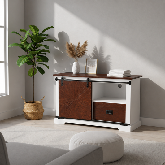 Reclaimed Wood Sliding Door Sideboard With 1 Drawer & 1 Sliding Door