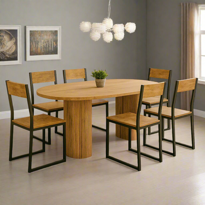 Rajsamand Furniture Wooden Dining Table With 6 Seater Chair