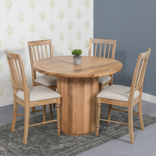 Rajsamand Furniture Solid Wood Dining Table With 4 Seater Chair
