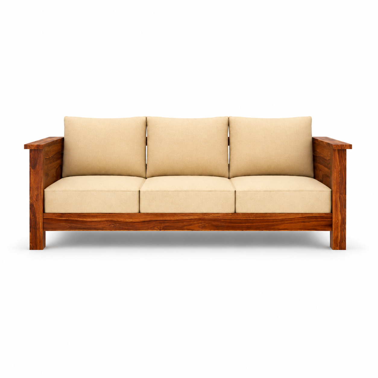 Classic Solid Wood Sofa Set 3+1+1 Seater for Living Room