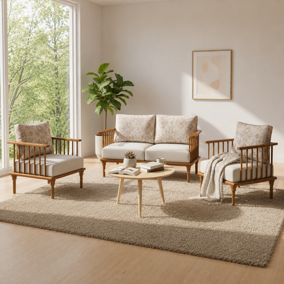 Kalpataru Wooden Sofa Set in 2+1+1 Seating