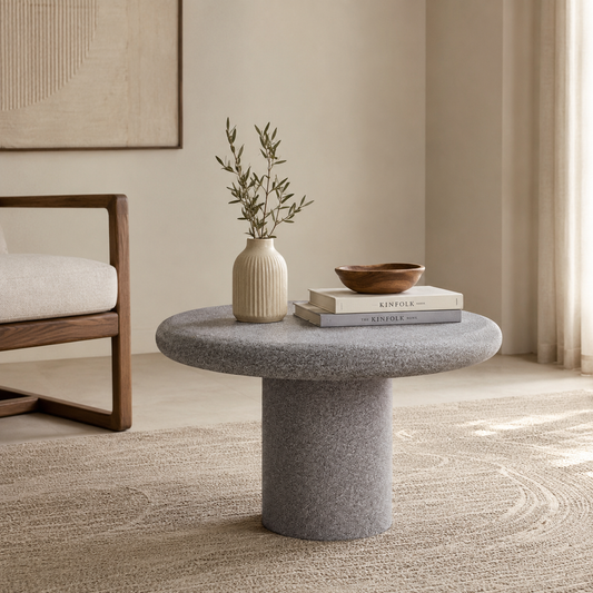 Engineered Wood & Concrete Coffee Table-Grey
