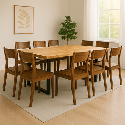 Live Edge Dining Table With 8 Seater Chair
