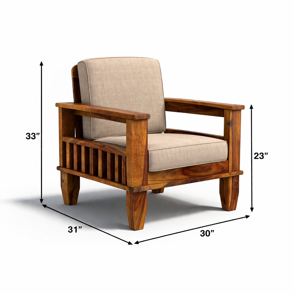 Woodvera Sofa Set in 3+1+1 Seating