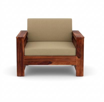Traditional Sattled Arm Wooden Sofa Set  in 3+1+1 Seating