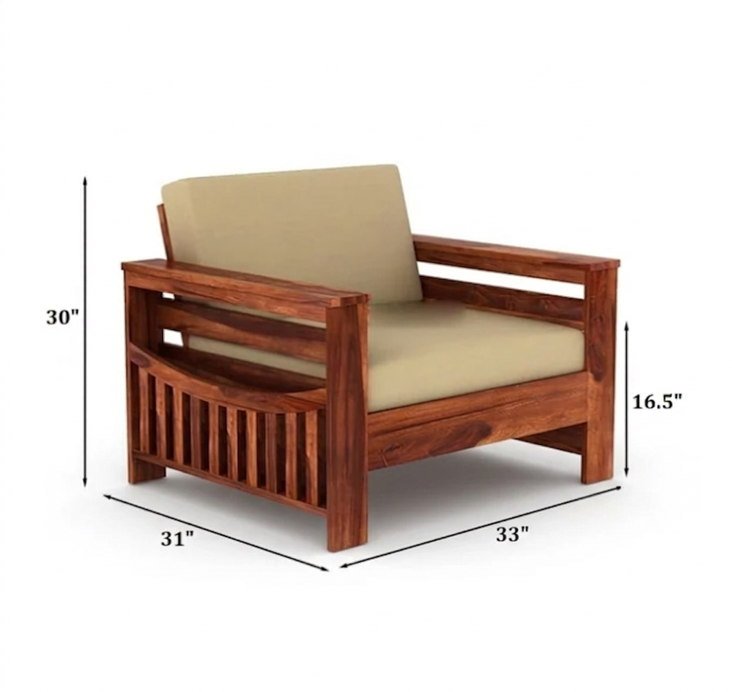 Traditional Sattled Arm Wooden Sofa Set  in 3+1+1 Seating