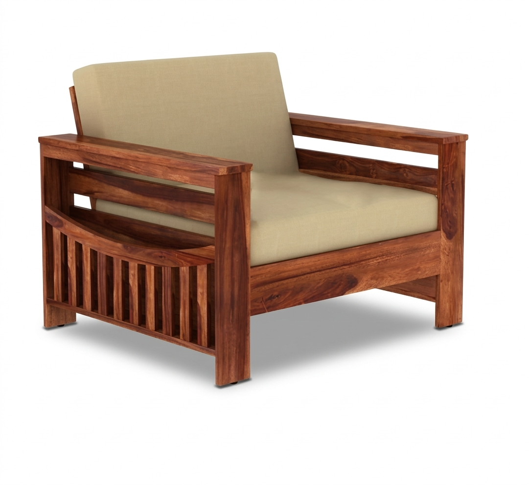 Traditional Sattled Arm Wooden Sofa Set  in 3+1+1 Seating