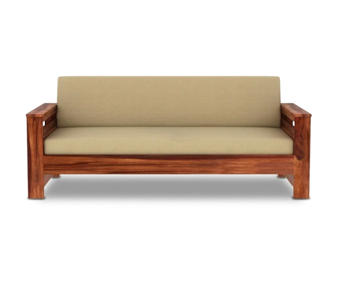 Traditional Sattled Arm Wooden Sofa Set  in 3+1+1 Seating