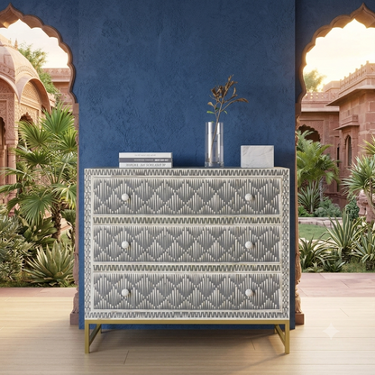 Antique Mosaic Grey Sideboard
