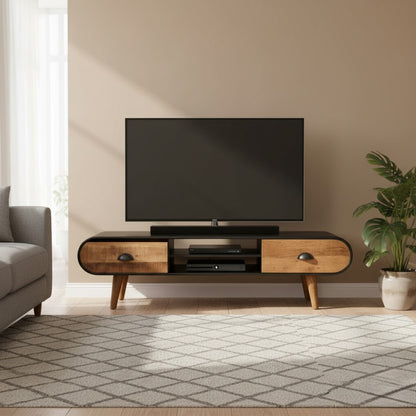 Mid-Century Modern Indo Iron 2 Drawers TVC