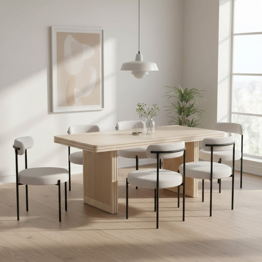 Casablanca Carved Dining Table With 6 Seater Chair