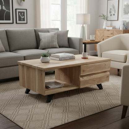 Live Edge 2 Drawer Coffee Table