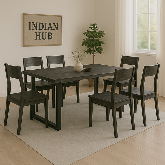 Live Edge Dining Table With 4 Seater Chair & 1 Bench