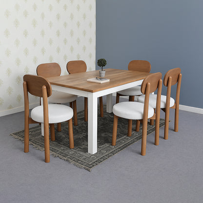 Pure Life Dining Table With 6 Seater Chair