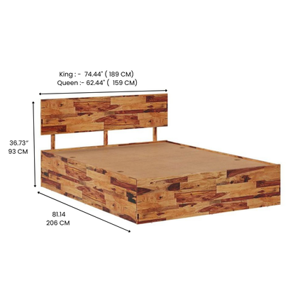 Wood Aura Bed With Storage