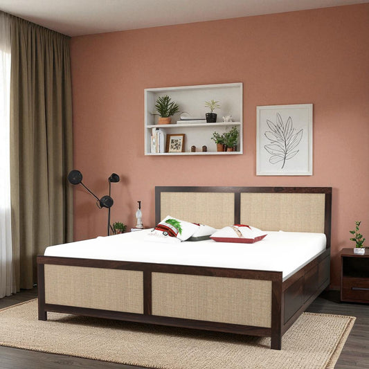 Rustic Charm Wood Bed With Storage
