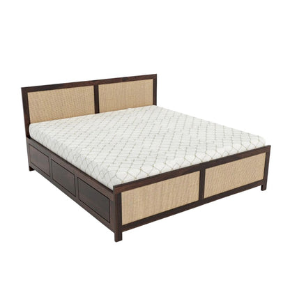 Rustic Charm Wood Bed With Storage