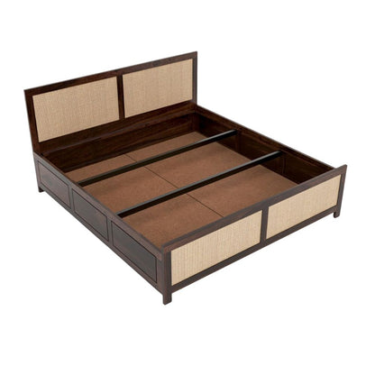 Rustic Charm Wood Bed With Storage
