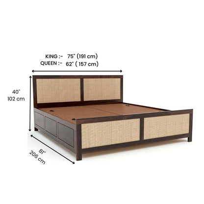 Rustic Charm Wood Bed With Storage